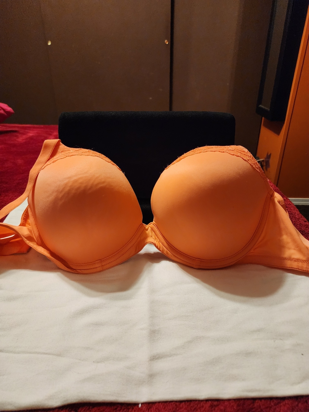 Dreamfit Women's Orange Lace Trim T-Shirt Bra